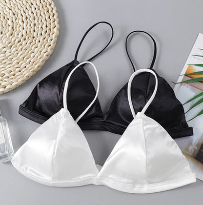 Pack Of 2 New Soft & Pure Silk Triangle Cup Light Padded T-Shirt Bra One Hook Padded Bra 051