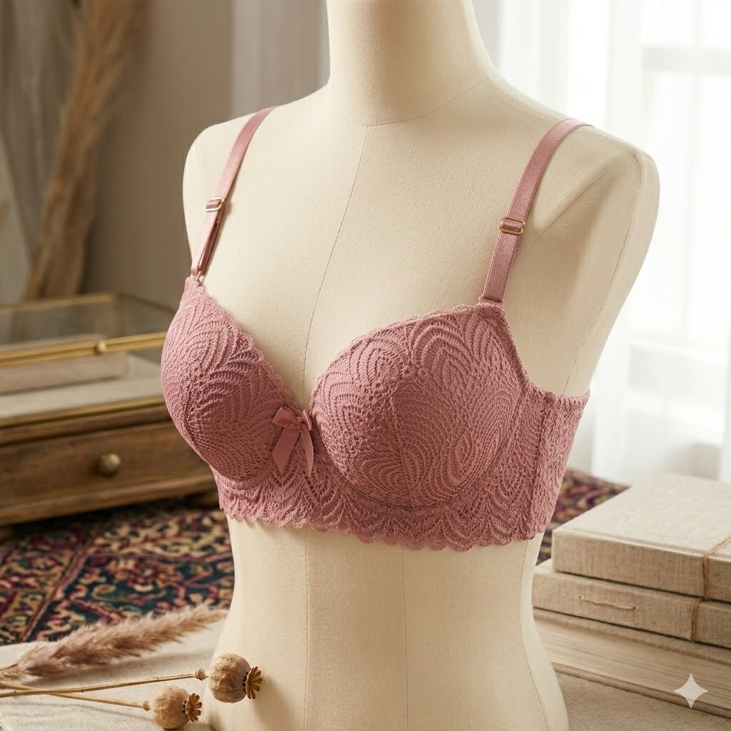 Pack Of 2 Double Padded Wired Lace Bra – Bridal & Everyday Stylish Support 8216