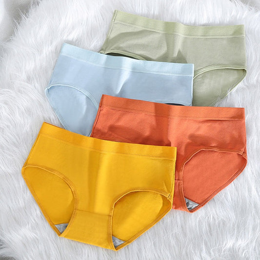 Flourish Budget Pack of 5 Comfortable Cotton Brief Women Seamless Underwear Panties