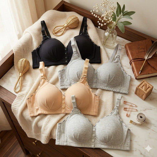Pack Of 2 Comfort-Fit Premium Padded Front-Open Nursing Bra D1