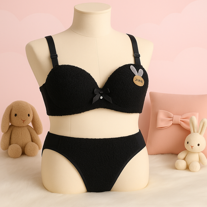 New High Quality Sexy Cute Soft Plush Design Bra & Panty Set E991