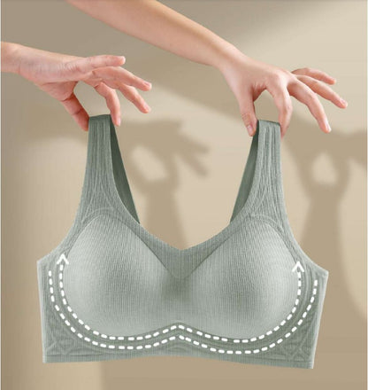 Flourish Ribbed Seamless Push-Up Sports Bra – Soft Fit, Natural Lift & Everyday Elegance 8126