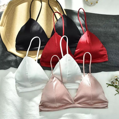 Pack of 2 New Soft & Pure Silk Triangle Cup Light Padded T-Shirt Bra One Hook Padded Bra 2051