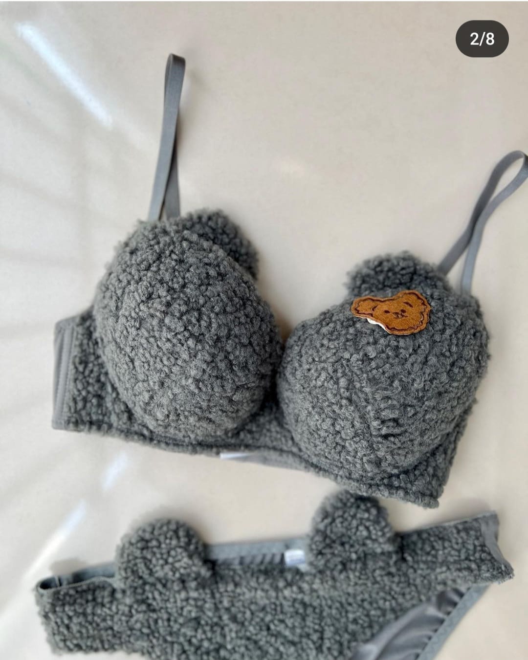 Flourish Stylish Sexy Funky Bear Style Double Push Adjustable Bra & Panty Set E008