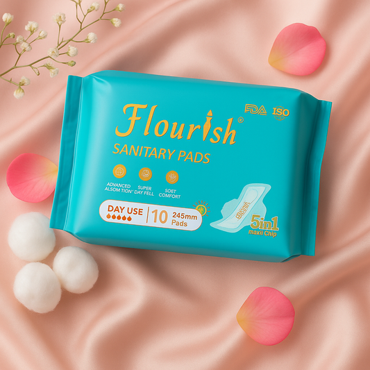 FLOURISH 245mm WINGLESS DAILY USE PANTY LINERS SANITARY PADS FOR GIRLS & WOMEN 10 PCS