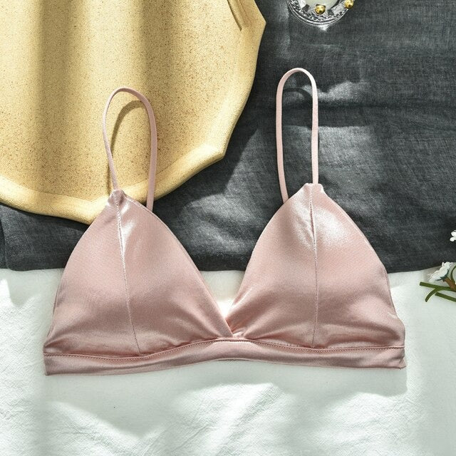 Pack of 2 New Soft & Pure Silk Triangle Cup Light Padded T-Shirt Bra One Hook Padded Bra 2051