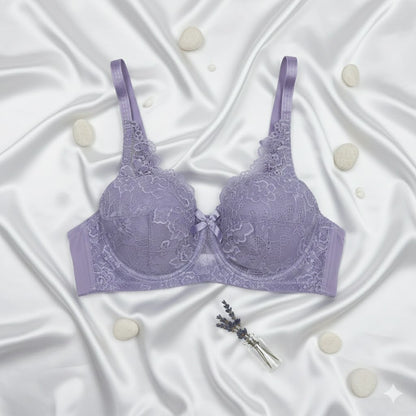 Flourish Ladies Fancy Lace Wired Bra Premium Quality Wire Bra Soft & Comfortable Full Coverage Bra Stylish Floral Lace Design Party, Daily & Casual Wear Bra 37620