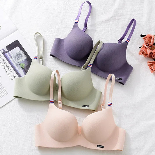 Push Up Comfortable Seamless Padded T-Shirt Sweat-Absorbing Sports  Bra for girls / womens 3D77