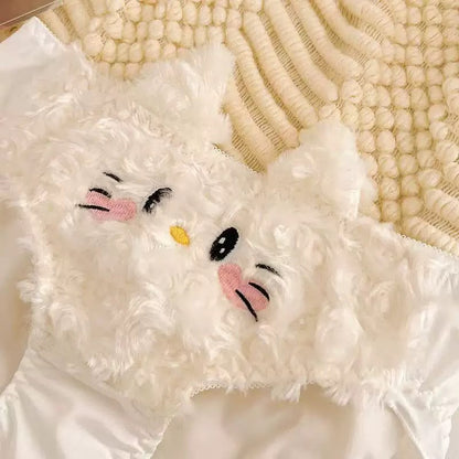 Cute Plush Kitty Anime Bralette & Panty Set