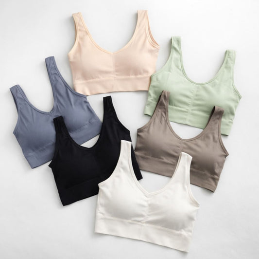 Pack Of 3 Essential Ribbed Seamless | Ultra-Soft Wire-Free Comfortable Sports Bra