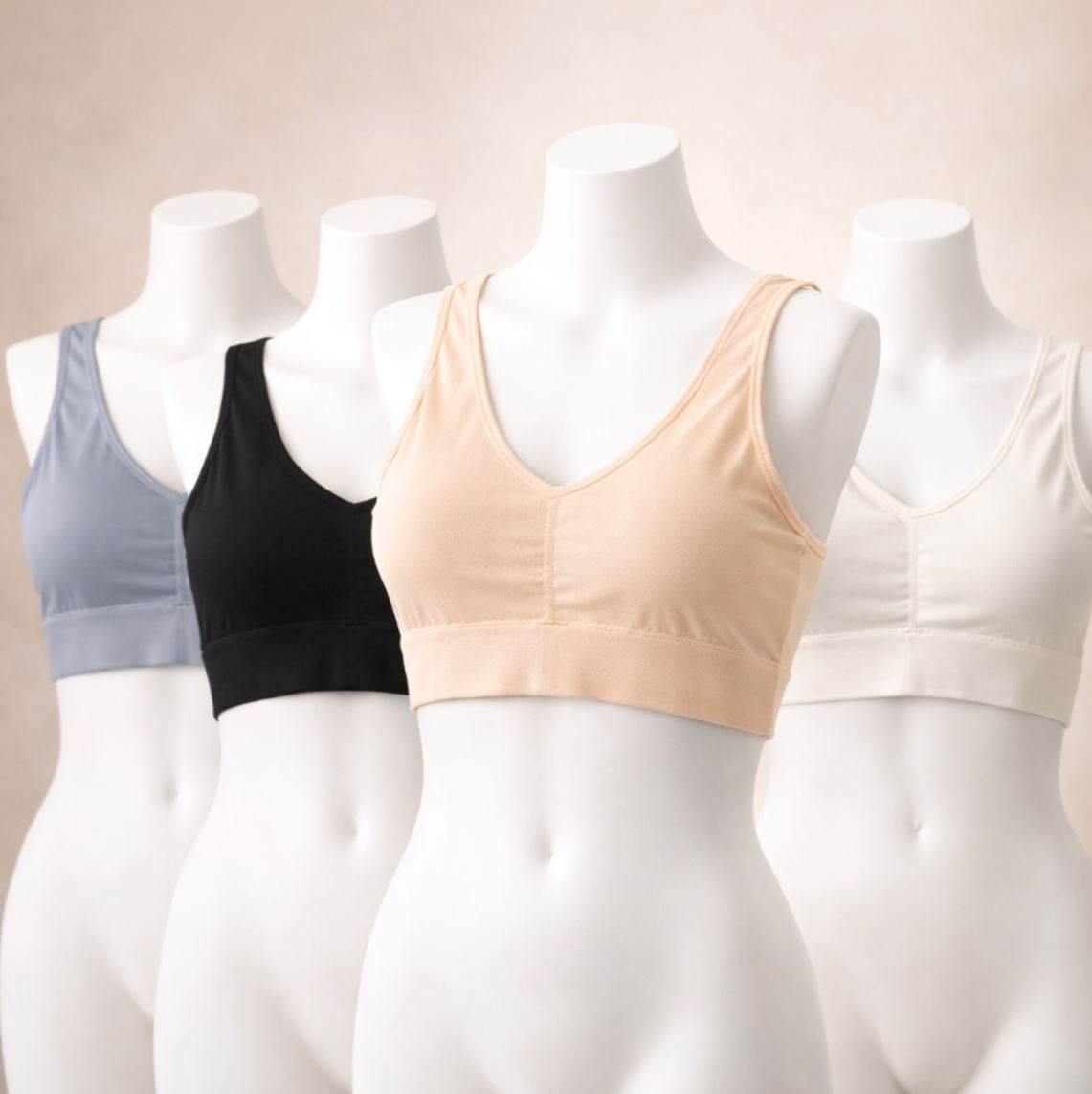 Pack Of 3 Essential Ribbed Seamless | Ultra-Soft Wire-Free Comfortable Sports Bra