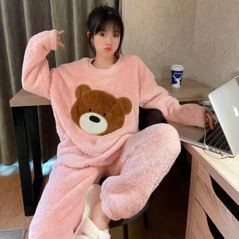 Flourish Cozy Fleece Loungewear Set – Ultra Soft Winter Night Suit