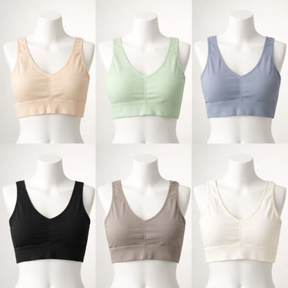 Pack Of 3 Essential Ribbed Seamless | Ultra-Soft Wire-Free Comfortable Sports Bra