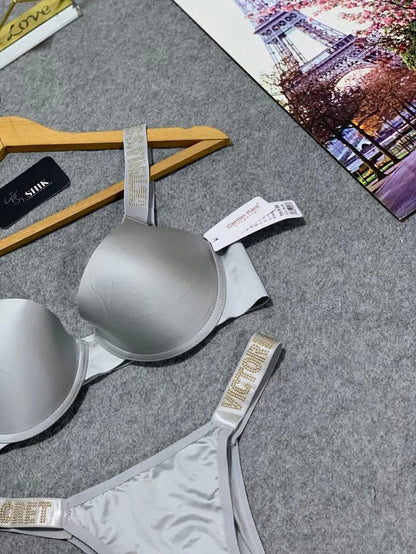 Flourish Luxury Signature Bra & Panty Set – Padded with Crystal Rhinestone Straps 3035