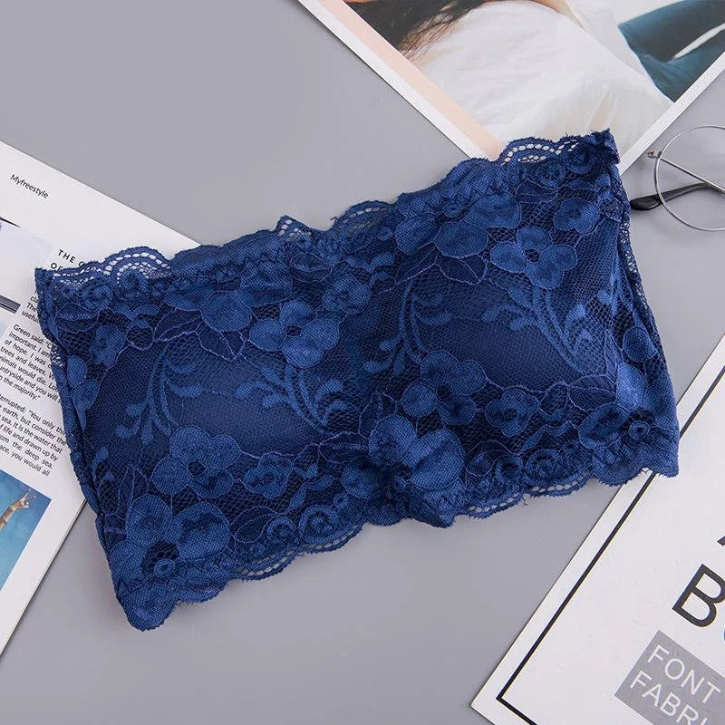 1 Pc Fashion New Style Lace Strapless Chest Padded Three-Hook Bra For Girls & Women – 833