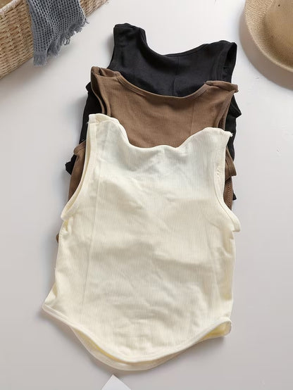 Flourish Pack of 2 Ribbed Cotton Tank Top Set..