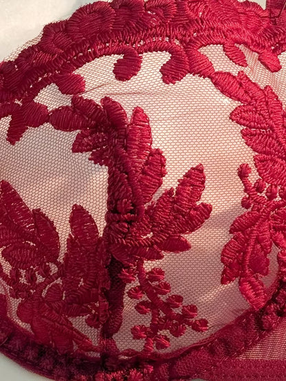 Flourish Non-Padded Wired Lingerie Set – Sexy & Elegant Semi-Transparent Bra Ensemble