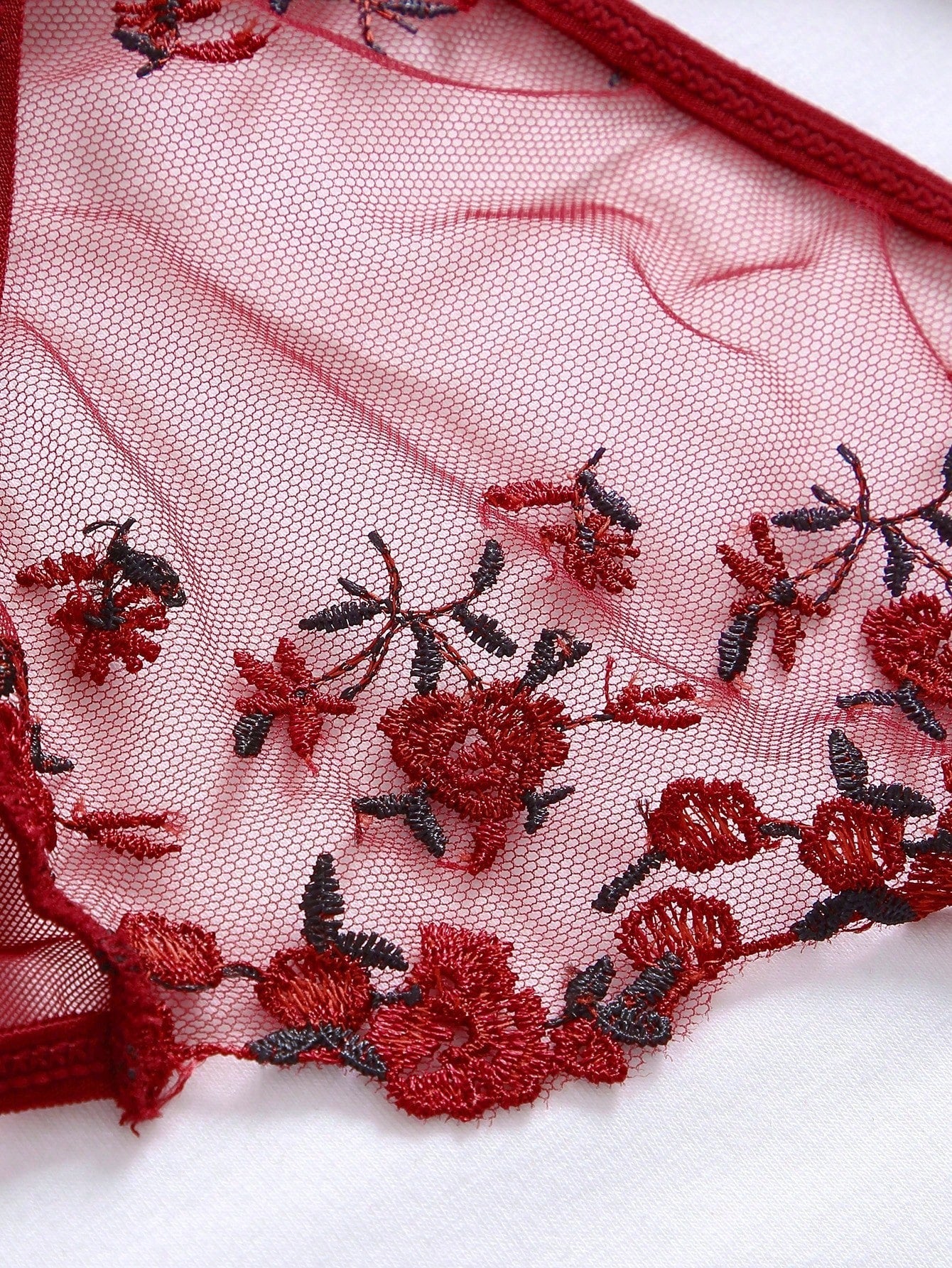 Flourish Sexy Elegant Flower Lace Lingerie Set – Soft Mesh Floral Embroidered Bra & Panty