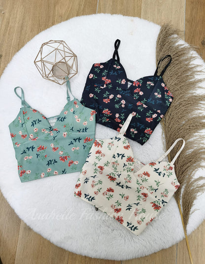 Flourish Beautiful Bloom Light Padded Adjustable Strap Cami Top 8632