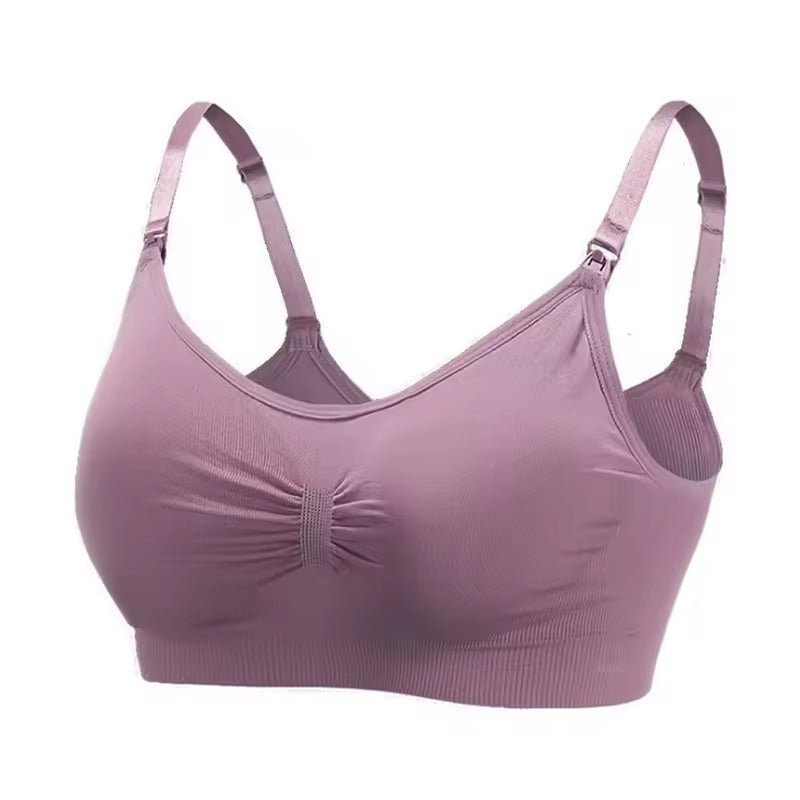 Flourish Front Open Padded Seamless Maternity Nursing Bra – Cotton Comfort with Adjustable Straps & Back Hook 009