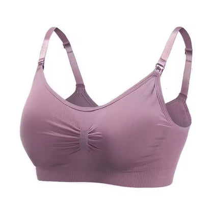 Flourish Front Open Padded Seamless Maternity Nursing Bra – Cotton Comfort with Adjustable Straps & Back Hook 009