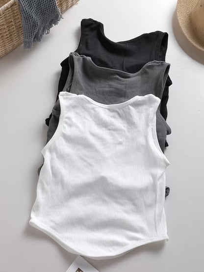 Flourish Pack of 2 Ribbed Cotton Tank Top Set..