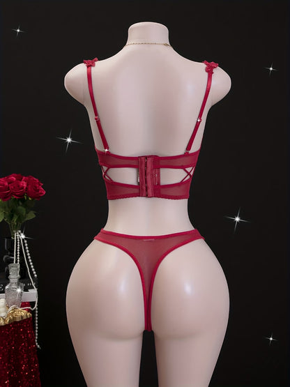 Lingerie Set - Sexy  Flirty Hot  Floral Embroidered Design Perfect for Adults, Novelty & More  Lingerie Sets B024