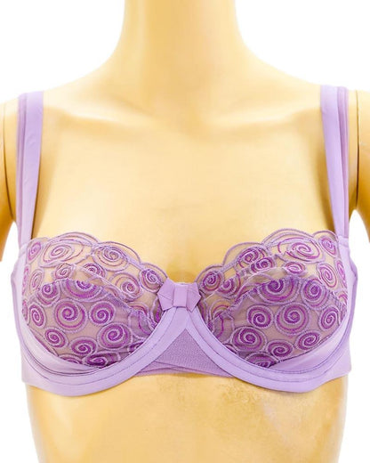 Flourish Leonisa Lace Non-Padded Wired & Demi Coverage Bra Panty Set