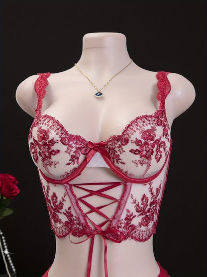 Lingerie Set - Sexy  Flirty Hot  Floral Embroidered Design Perfect for Adults, Novelty & More  Lingerie Sets B024