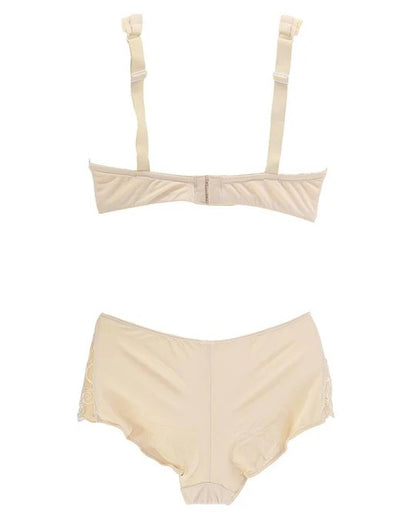 Flourish Leonisa Lace Non-Padded Wired & Demi Coverage Bra Panty Set