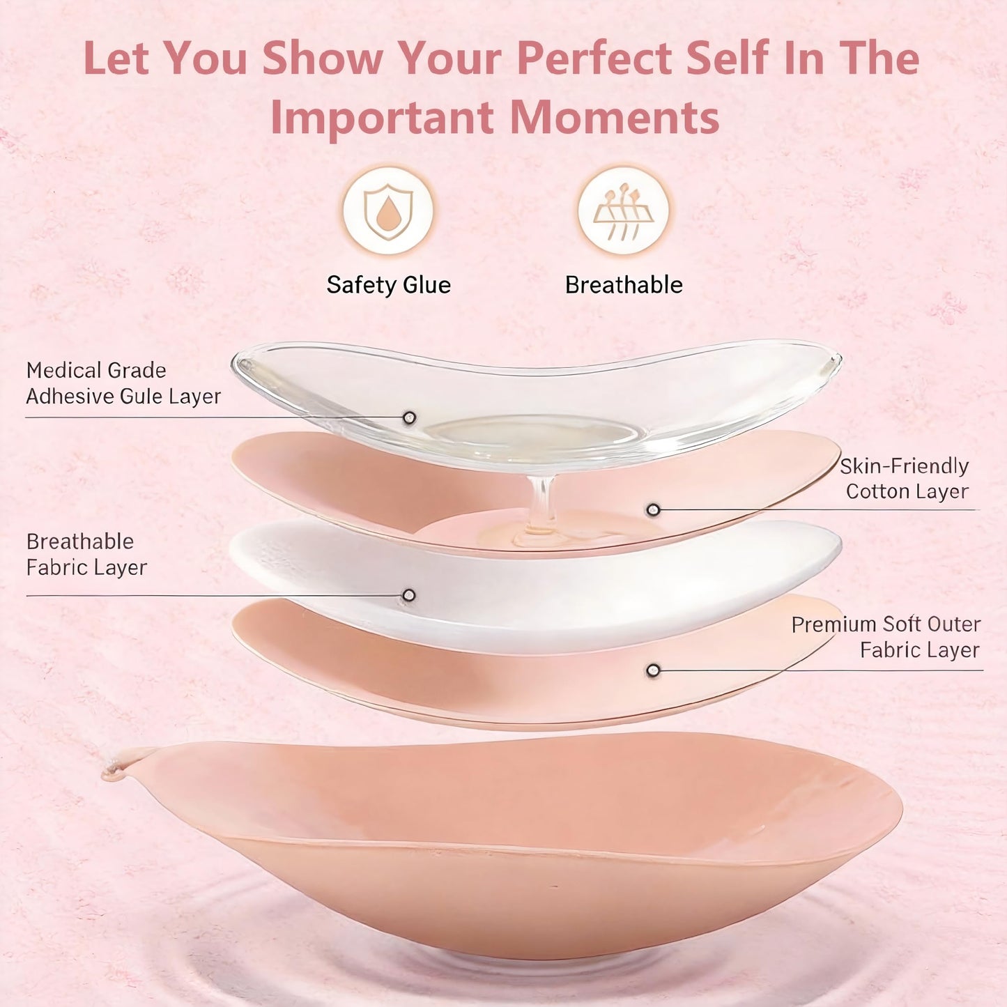 Flourish Soft Silicone Breast Feeding Pads – Invisible Nursing Inserts for Smooth Shape & Comfort