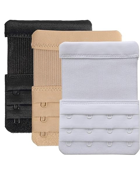 Pack Of 3 Elastic Bra Extender – 3 Rows 3 Hooks Increases Band Size Comfortably