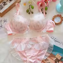 New High Quality Cute Lace Flower Adjustable Straps Push Up Bridal Padded Bra And Panty Set 168 Flower