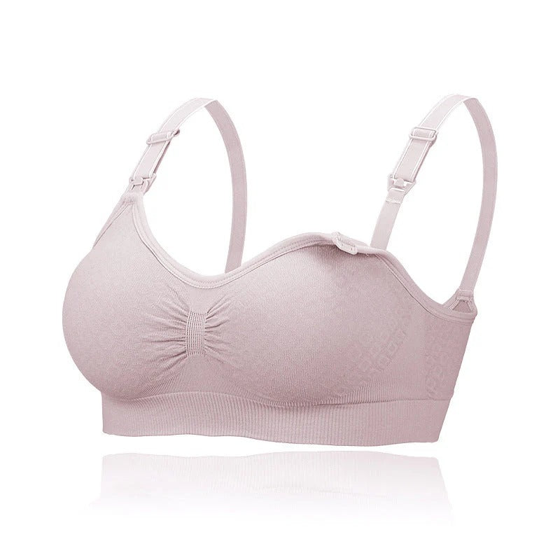 Flourish Front Open Padded Seamless Maternity Nursing Bra – Cotton Comfort with Adjustable Straps & Back Hook 009