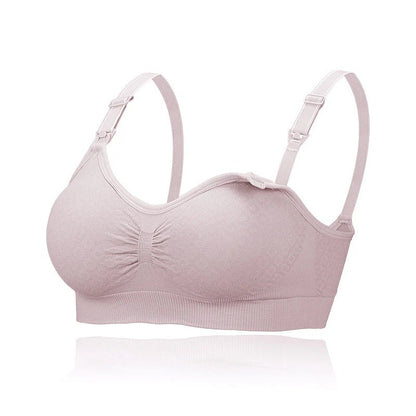Flourish Front Open Padded Seamless Maternity Nursing Bra – Cotton Comfort with Adjustable Straps & Back Hook 009