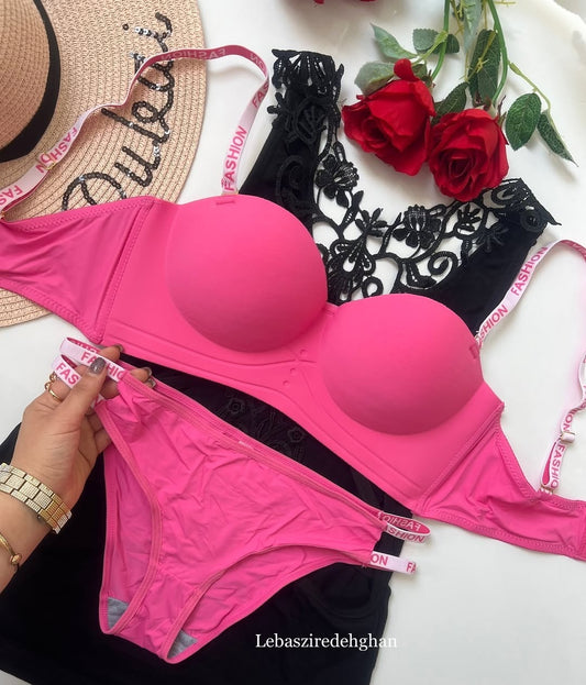 Flourish High Quality 2 in 1 Shoulder Straps Hard Padded Sports Bra & Panty Set E1178