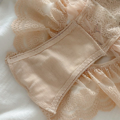 Pack Of 3 Women's Elegant Floral Lace Panty with Ruffle Frill Detailing, Soft Sheer Lace Fabric, Stylish Feminine Design, Comfortable Ladies Underwear & Beautiful Delicate Lingerie 351