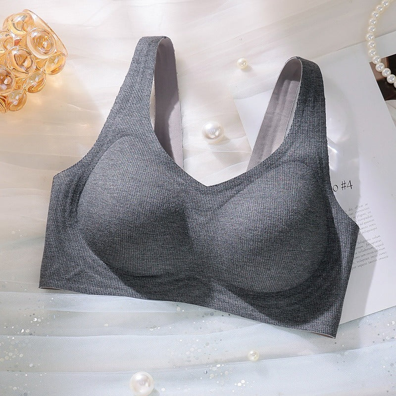 Flourish Ribbed Seamless Push-Up Sports Bra – Soft Fit, Natural Lift & Everyday Elegance 8126