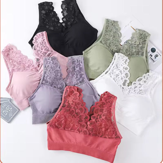 Pack of 3 Soft Lace Padded Bralette | Wireless Everyday Comfort
