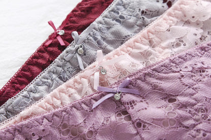 Flourish Elegant Lace Bra & Panty Set – Push Up & Double Padded Comfort with Floral Detailing (8855)