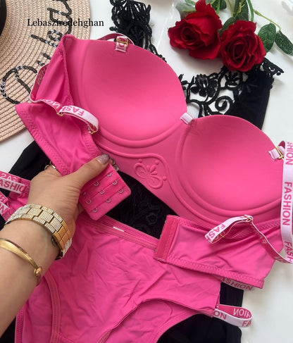 Flourish High Quality 2 in 1 Shoulder Straps Hard Padded Sports Bra & Panty Set E1178