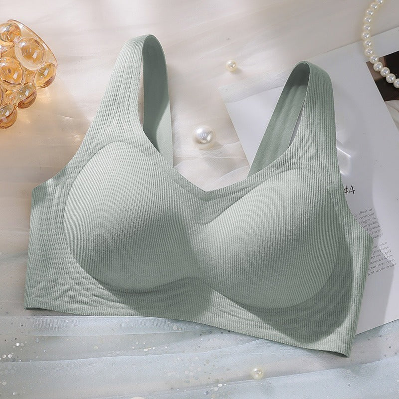 Flourish Ribbed Seamless Push-Up Sports Bra – Soft Fit, Natural Lift & Everyday Elegance 8126