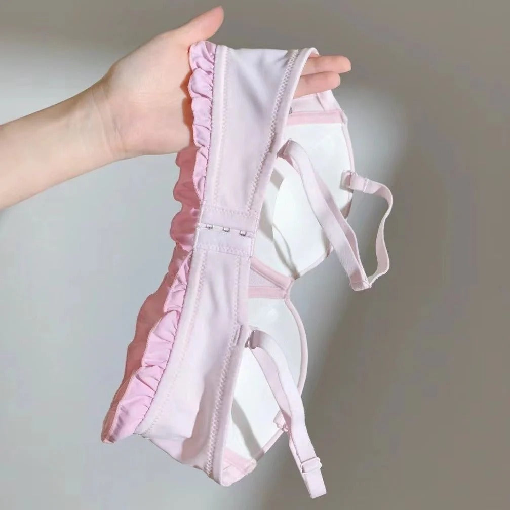 Flourish Baby Bay Pastel Ruffle Bra & Panty Set – Cute Printed, Soft Padded & Comfortable Lingerie for Girls