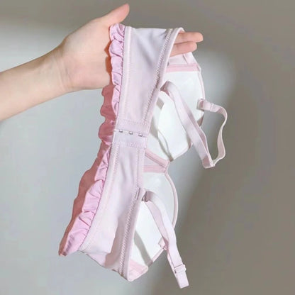 Flourish Baby Bay Pastel Ruffle Bra & Panty Set – Cute Printed, Soft Padded & Comfortable Lingerie for Girls