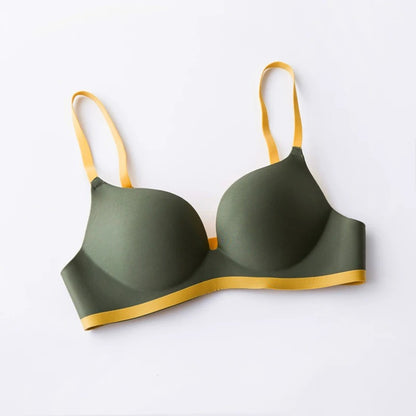 Flourish Contrast Color Push Up Comfortable Seamless Padded T-Shirt Bra 009