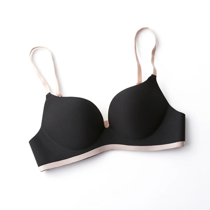 Flourish Contrast Color Push Up Comfortable Seamless Padded T-Shirt Bra 009