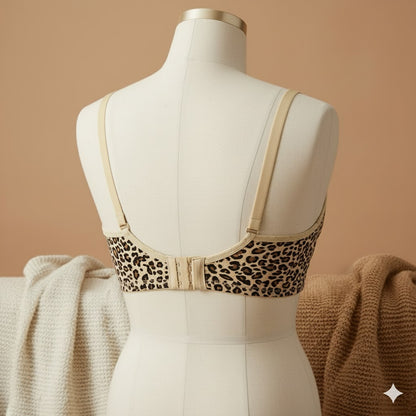 Pack Of 3 Non Padded Leopard Print Cotton Bra – Everyday Comfort Fit
