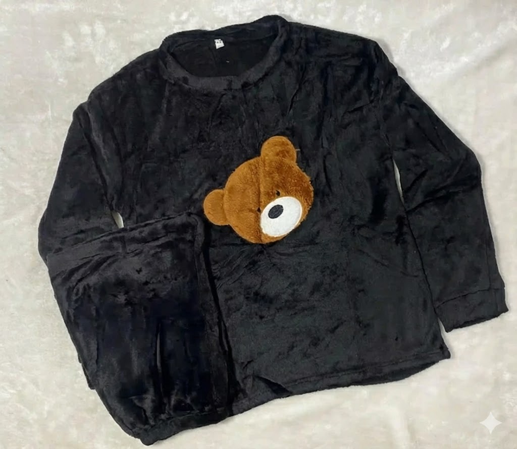 Flourish Cozy Panda Fleece Loungewear Set – Ultra Soft Winter Night Suit