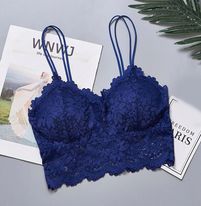 Flourish Lace V Neck Crochet Bralette Crop Tops Bra-621