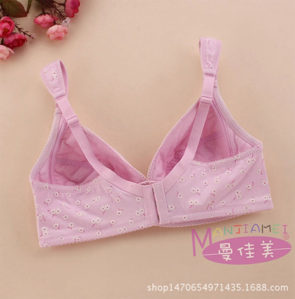 Double layered Seamless Front Button Front Open Non padded Bra-1302